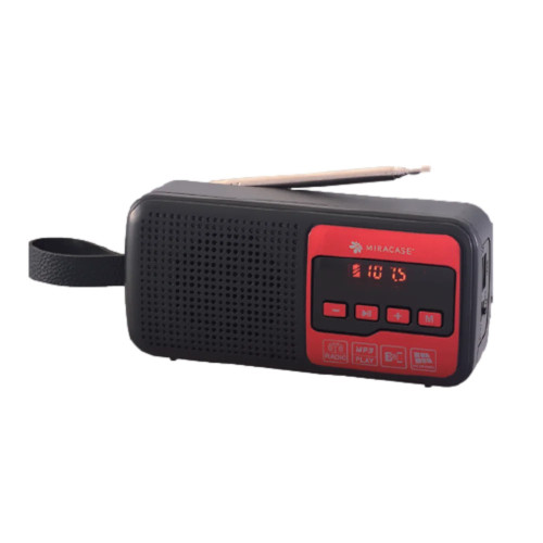 Digital FM Radio with Bluetooth and Solar Charging Miracase MFMR500 black, red..