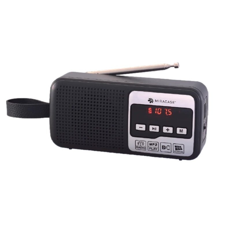 Digital FM Radio with Bluetooth and Solar Charging Miracase MFMR500 black,..