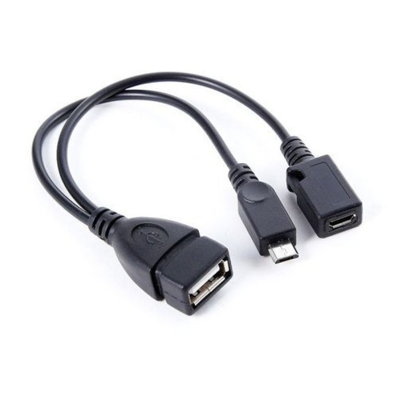 Cable Micro USB to OTG Cable w/Power CH-USB-OTG-P Color:black..