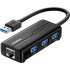 מפצל USB UGREEN USB-A to USB-A3.0 x3 + 1G LAN Hub 20265