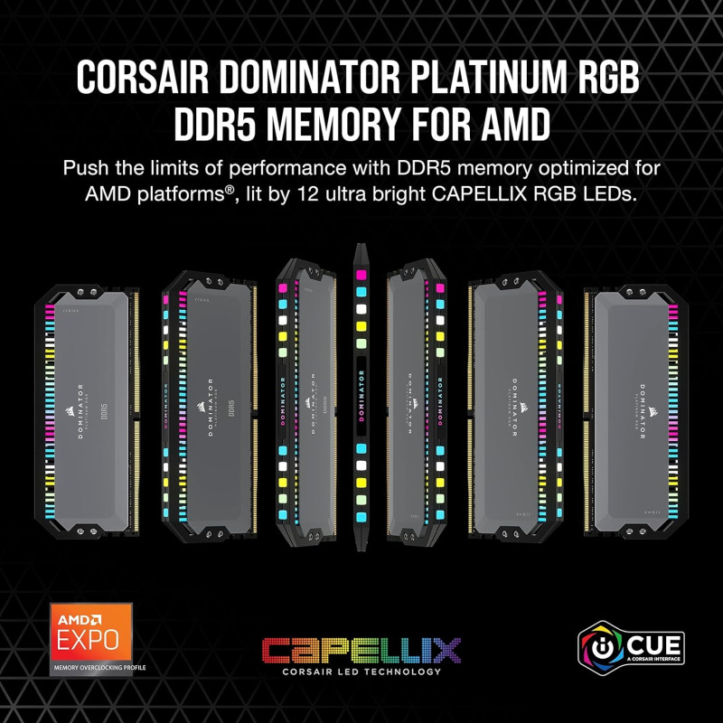 Desktop Memory DRAM Corsair DOMINATOR PLATINUM RGB CMT64GX5M2B5200Z40K KIT 64GB