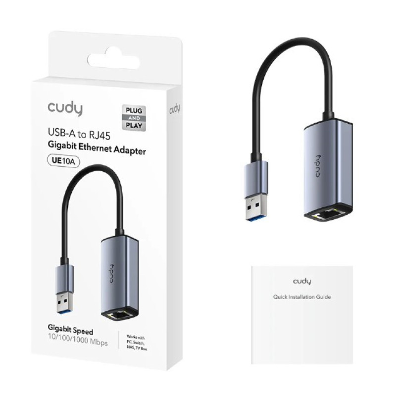 USB Network Card CUDY USB-A to Gigabit Ethernet Adapter UE10A..