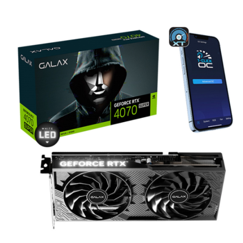 ВидеоКарта Galax GeForce RTX 4070 SUPER 1-Click OC 2X V2 47SOM7MDABCD..