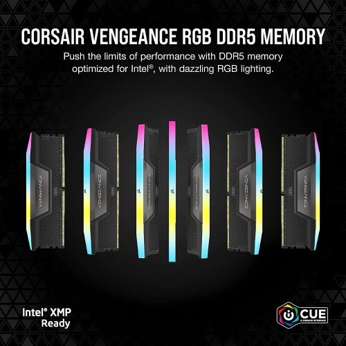 זיכרון לנייח DRAM Corsair VENGEANCE RGB CMH32GX5M2B5600C40K KIT 32GB (2x16GB)