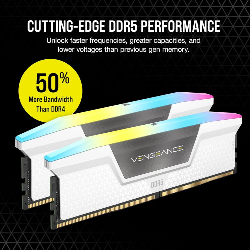 Desktop Memory DRAM Corsair VENGEANCE RGB CMH64GX5M2B5600C40W KIT 64GB (2X32GB)