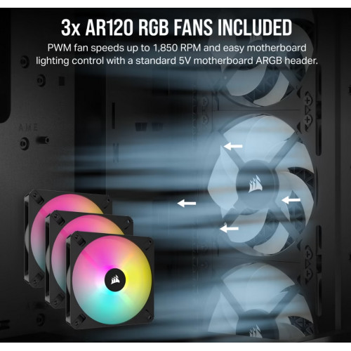 מארז Corsair 3000D RGB AIRFLOW - שחור Mid-Tower