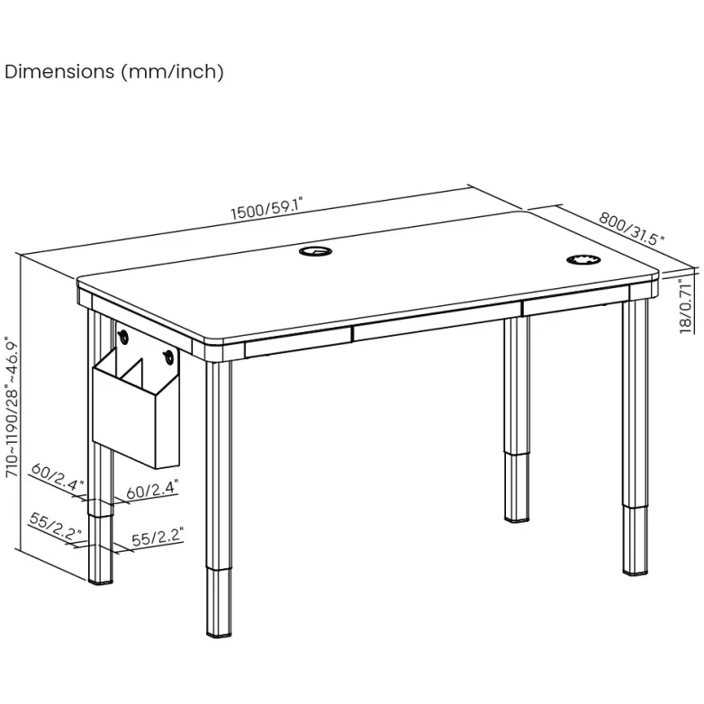 Стол с электрической регулировкой высоты LUMI Four-Leg Dual-Motor Sit-Stand Desk 150x80 black M13-42R-B