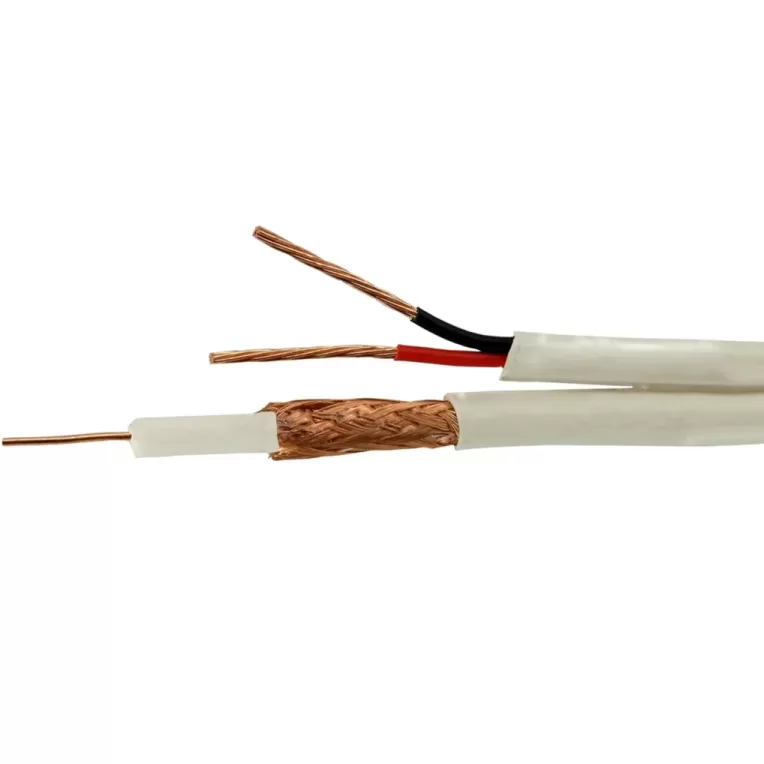 Cable RG174 + 2 Voltage 100 white Cable RG174 + 2 Voltage 100 white