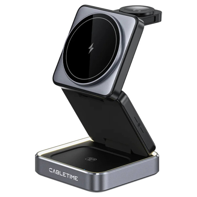 Charging stand CABLETIME 3 in 1 Foldable Wireless Stand for iPhone, Apple Watch