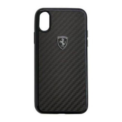 Official Ferrari black carbon (carbon fiber) hard cover for iPhone XR CG Mobile Official Ferrari black carbon (carbon fiber) hard cover for iPhone XR CG Mobile