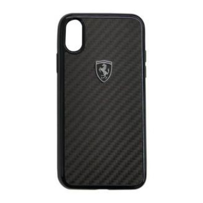Official Ferrari black carbon (carbon fiber) hard cover for iPhone XR CG Mobile