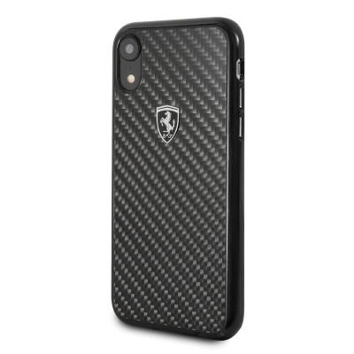 Official Ferrari black carbon (carbon fiber) hard cover for iPhone XR CG Mobile Official Ferrari black carbon (carbon fiber) hard cover for iPhone XR CG Mobile