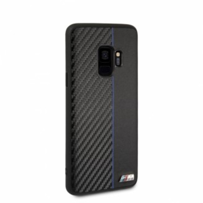 Жесткий чехол из карбона (углерода) для Samsung Galaxy S9 темно-синего цвета,