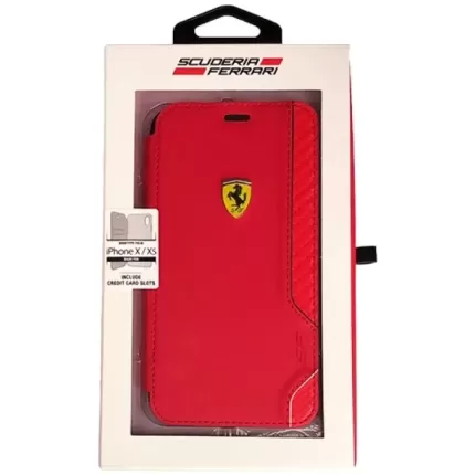 כיסוי ספר CG Mobile Ferrari On Track Racing Shield iPhone X/XS אדום