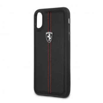 Официальный чехол из твердой кожи для iPhone XR в черном цвете от Ferrari. CG