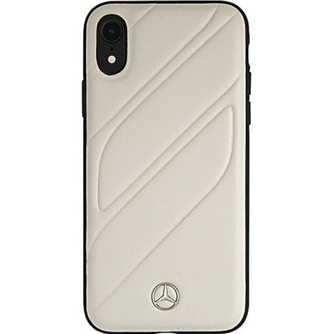 Чехол из кожи для iPhone XR серого цвета, официальный от Mercedes. CG Mobile