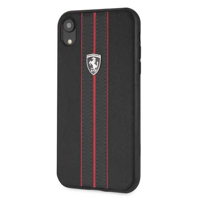 Official Ferrari Black Hard Leather Cover for iPhone XR CG Mobile Color:black Official Ferrari Black Hard Leather Cover for iPhone XR CG Mobile Color:black