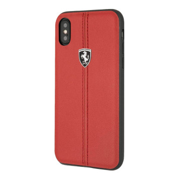 Official Ferrari Red Leather Hard Case for iPhone X/XS CG Mobile