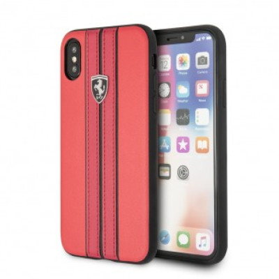Жесткий кожаный чехол для iPhone X/XS в цвете красный феррари, официальный. CG Жесткий кожаный чехол для iPhone X/XS в цвете красный феррари, официальный. CG