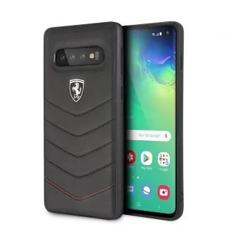כיסוי קשיח מעור בשחור לגלקסי S10 פרארי רשמי CG Mobile צבע שחור