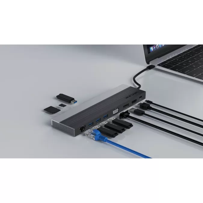 Док-станция WAVLINK WL-UMD03 USB-C 12-in-1 gray WL-UMD03