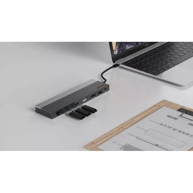 Док-станция WAVLINK WL-UMD03 USB-C 12-in-1 gray WL-UMD03