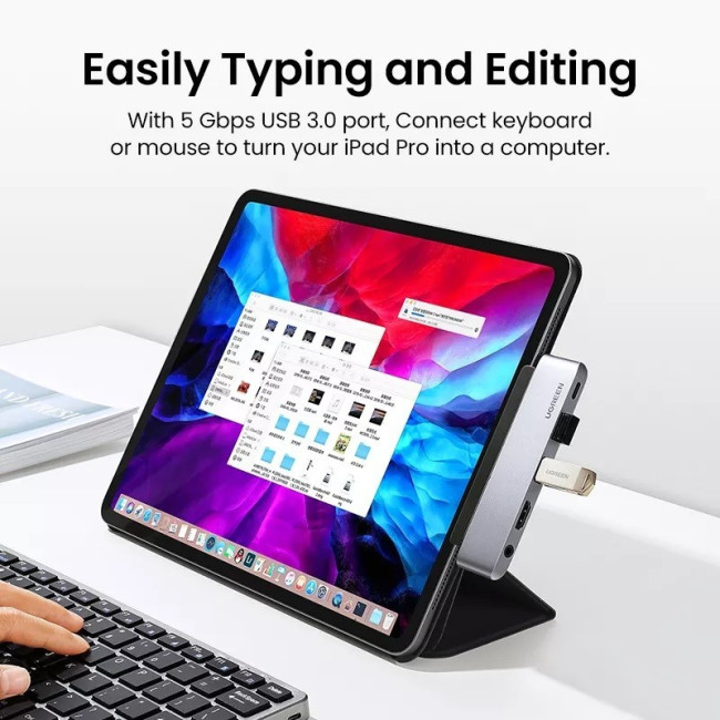 Dock Station UGREEN USB-C to HDMI | USB-A x2 | 3.5" mm | USB-C | PD 1W Dock