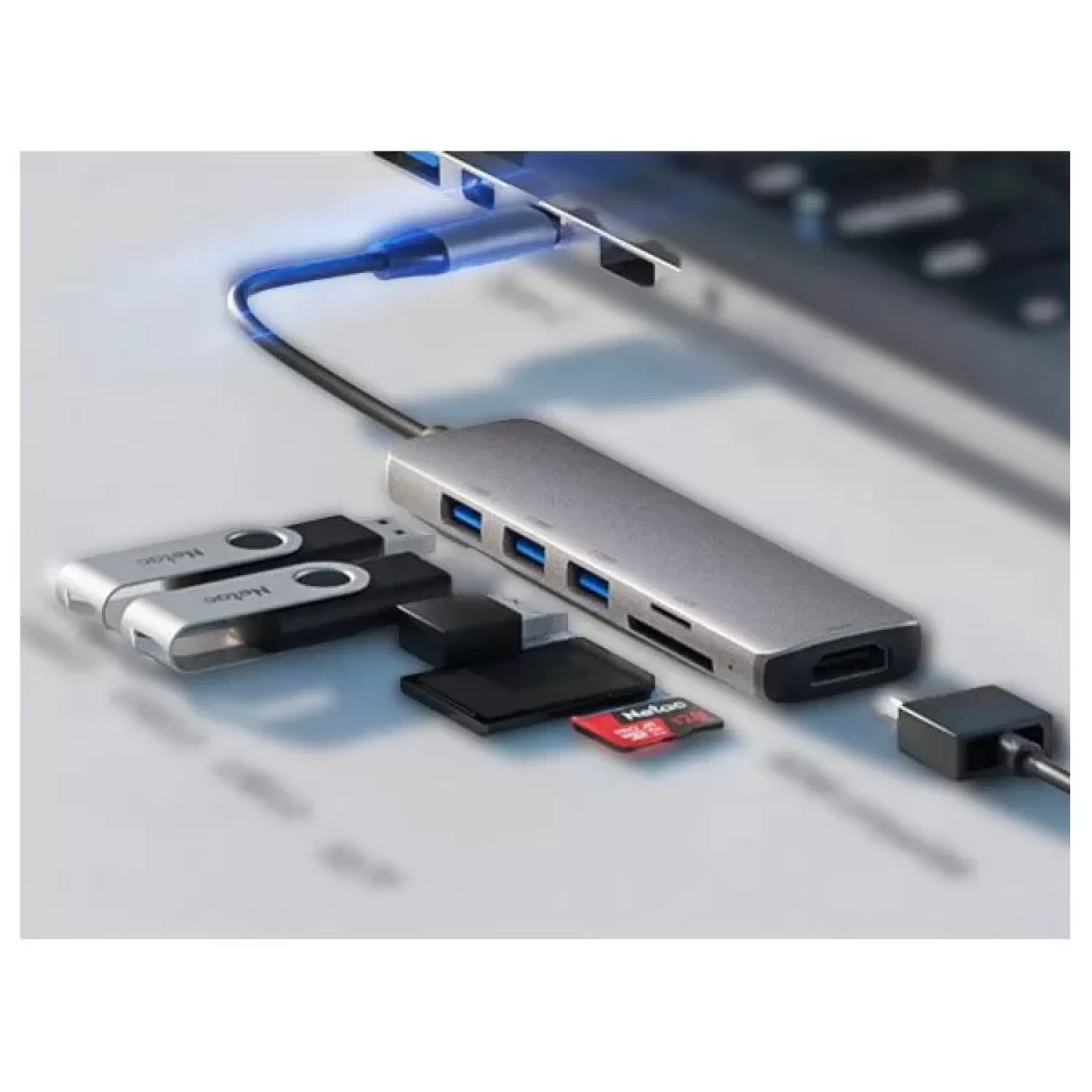 Dock Station Netac WK14 Type-C 3.1 to USB 3.0X3 Card Reader HDMI NT08WF14-30GR