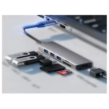 Dock Station Netac WK14 Type-C 3.1 to USB 3.0X3 Card Reader HDMI NT08WF14-30GR Dock Station Netac WK14 Type-C 3.1 to USB 3.0X3 Card Reader HDMI NT08WF14-30GR