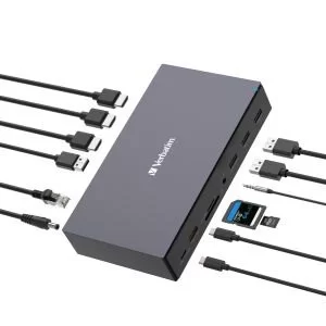 תחנת עגינה Verbatim USB-C Pro Docking Station 17 Port 32172 תחנת עגינה Verbatim USB-C Pro Docking Station 17 Port 32172