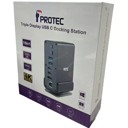 תחנת עגינה Protec DM301 15-in-1 USB-C Docking Station DM301 תחנת עגינה Protec DM301 15-in-1 USB-C Docking Station DM301