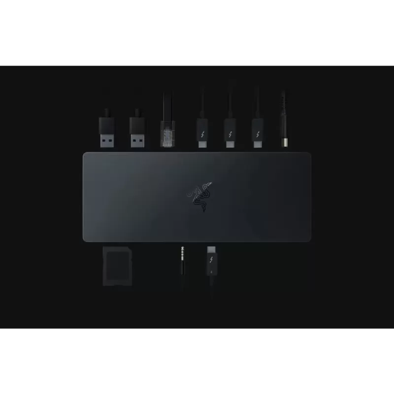 תחנת עגינה RAZER THUNDERBOLT 4 DOCK CHROMA - שחור RC21-01690100-R3U1