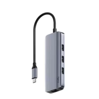 תחנת עגינה CUDY 4K-60Hz HDMI 100W PD & 6-IN-1 USB-C Hub with GbE Docking Station UH606