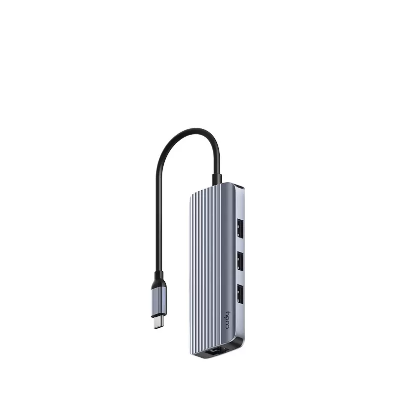 תחנת עגינה CUDY 4K-60Hz HDMI 100W PD & 6-IN-1 USB-C Hub with GbE Docking Station UH606