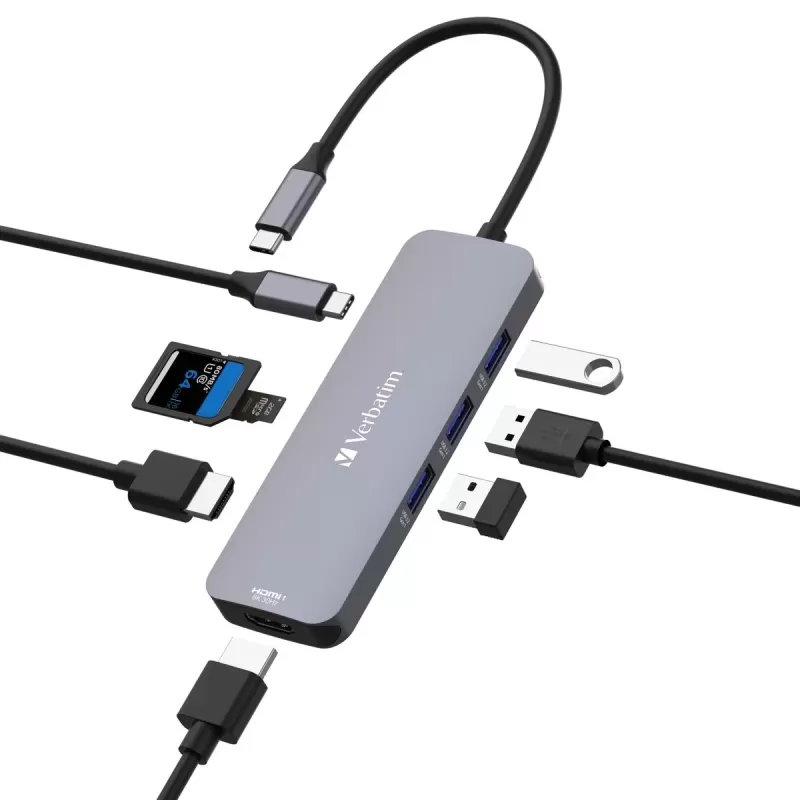 Dock Station Verbatim USB-C Pro Multiport Hub 8 Port 32151