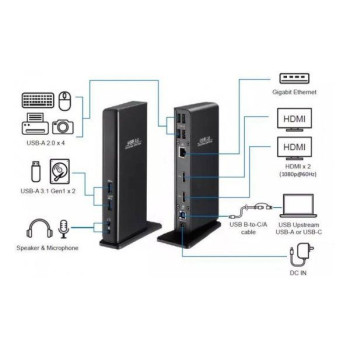 Док-Станция Gold Touch USB3.0 Type A/C dual display docking station UDS-2H
