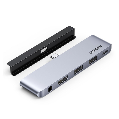תחנת עגינה UGREEN USB-C to HDMI | USB-A x2 | 3.5 mm | USB-C | PD 100W 20199