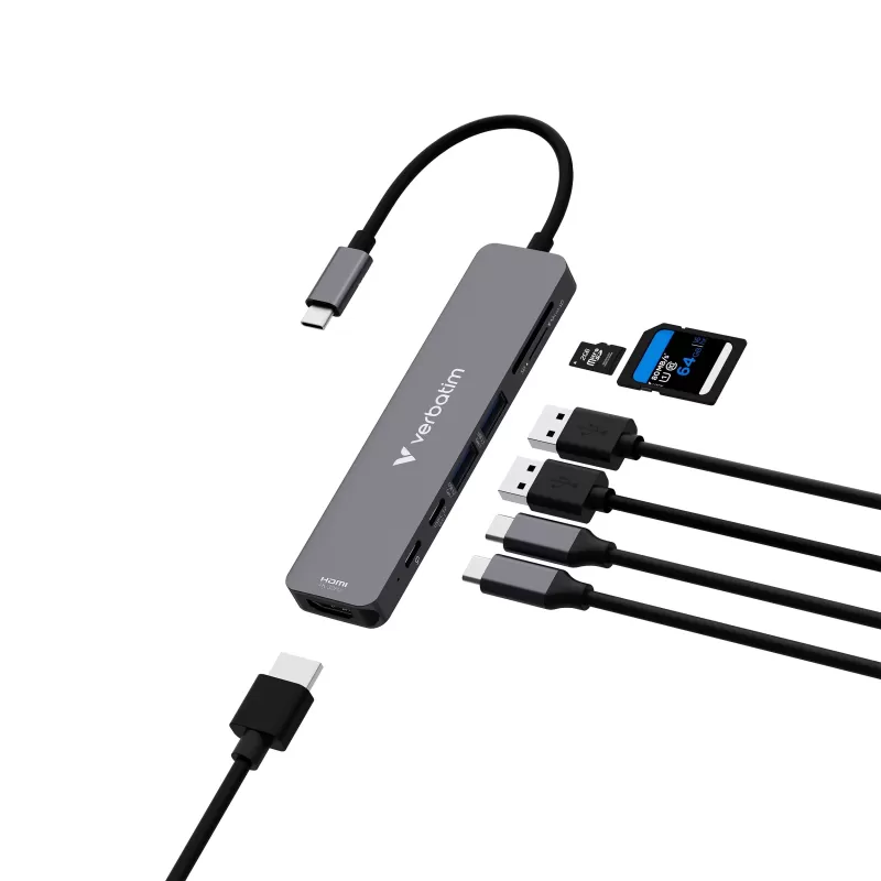 Док-станция Verbatim USB-C Essentials Multiport Hub 7 Port 32158 Док-станция Verbatim USB-C Essentials Multiport Hub 7 Port 32158