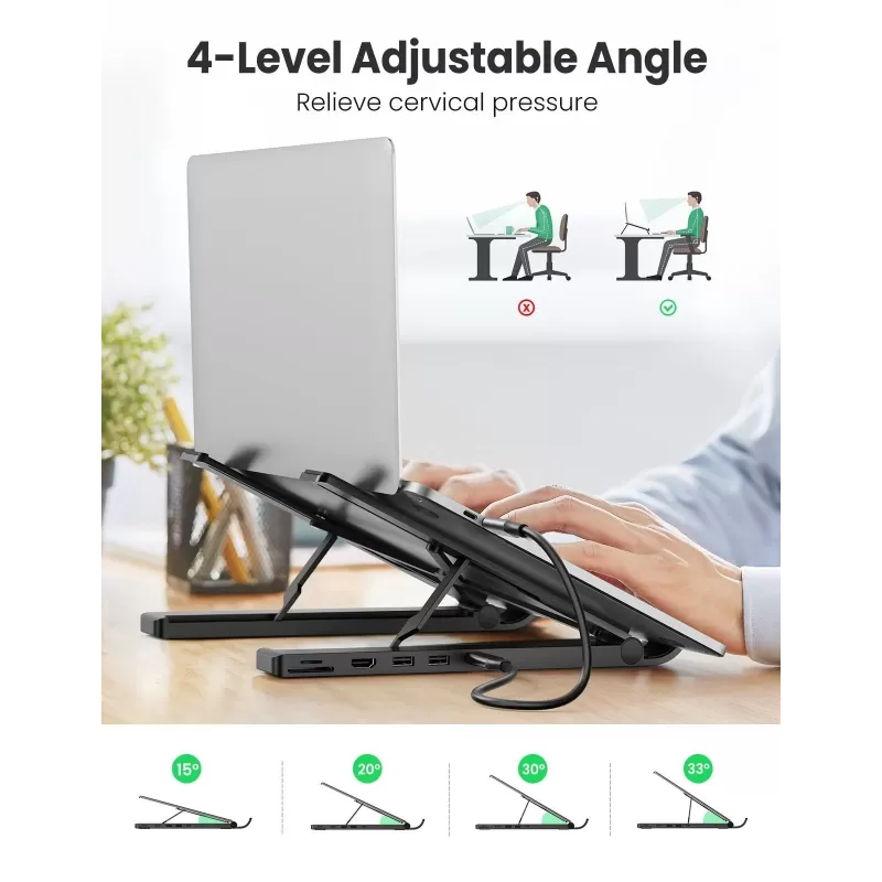 Laptop Stand and Docking Station UGREEN Laptop Stand 5in1 with USB-A x2 | HDMI