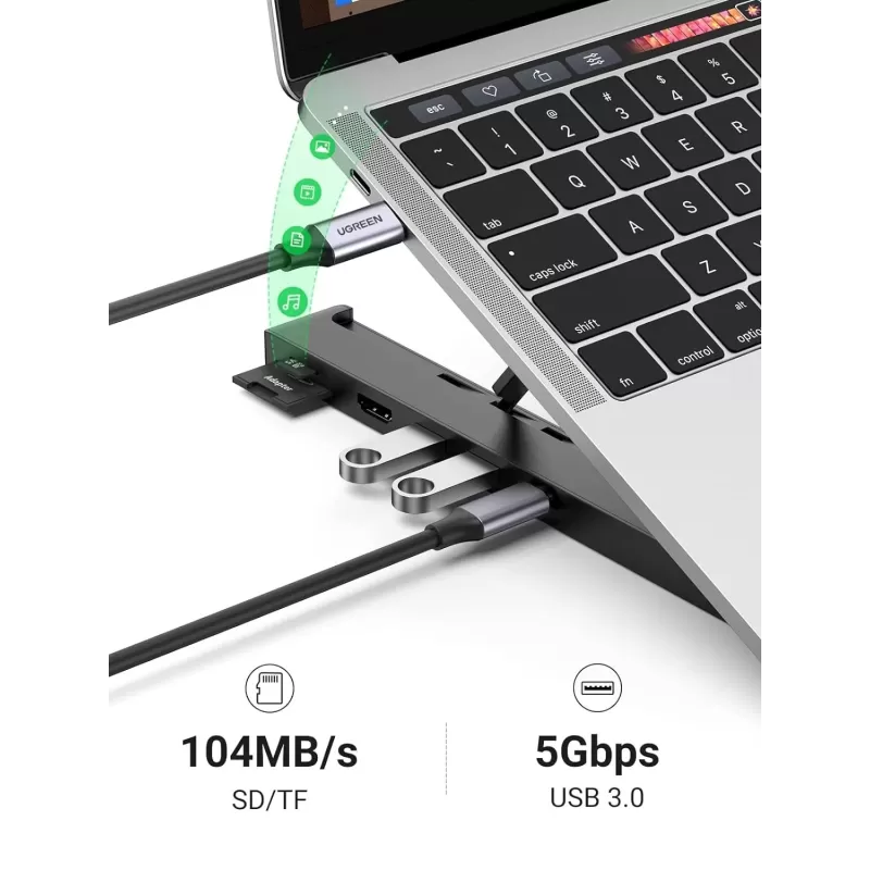 Laptop Stand and Docking Station UGREEN Laptop Stand 5in1 with USB-A x2 | HDMI