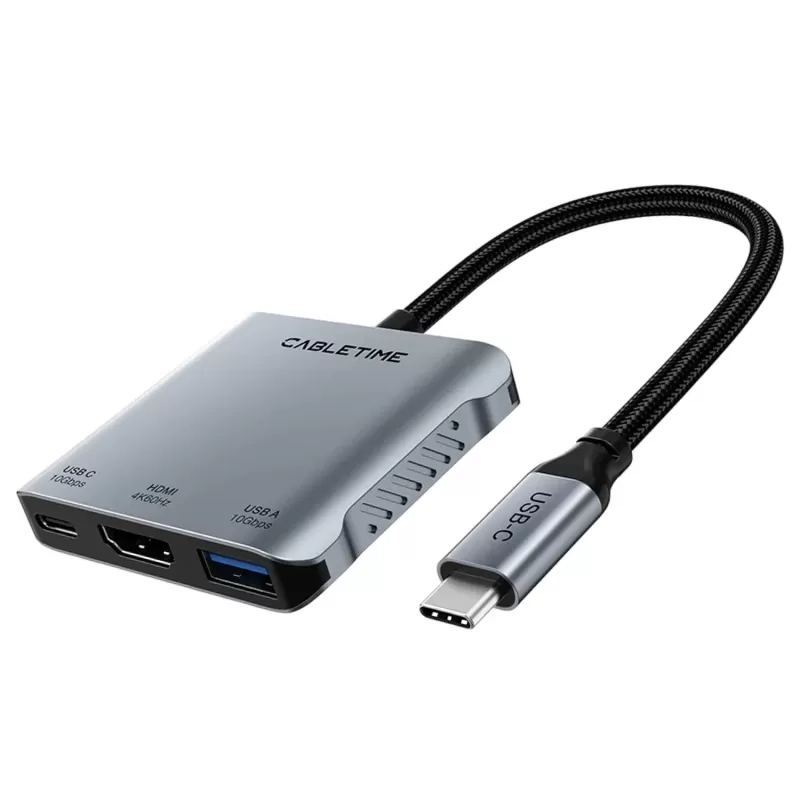 Dock Station CABLETIME 10Gbps 5 IN 1 USB C Hub with HDMI 4K 60Hz 140w Power Delivery CB75G Dock Station CABLETIME 10Gbps 5 IN 1 USB C Hub with HDMI 4K 60Hz 140w Power Delivery CB75G