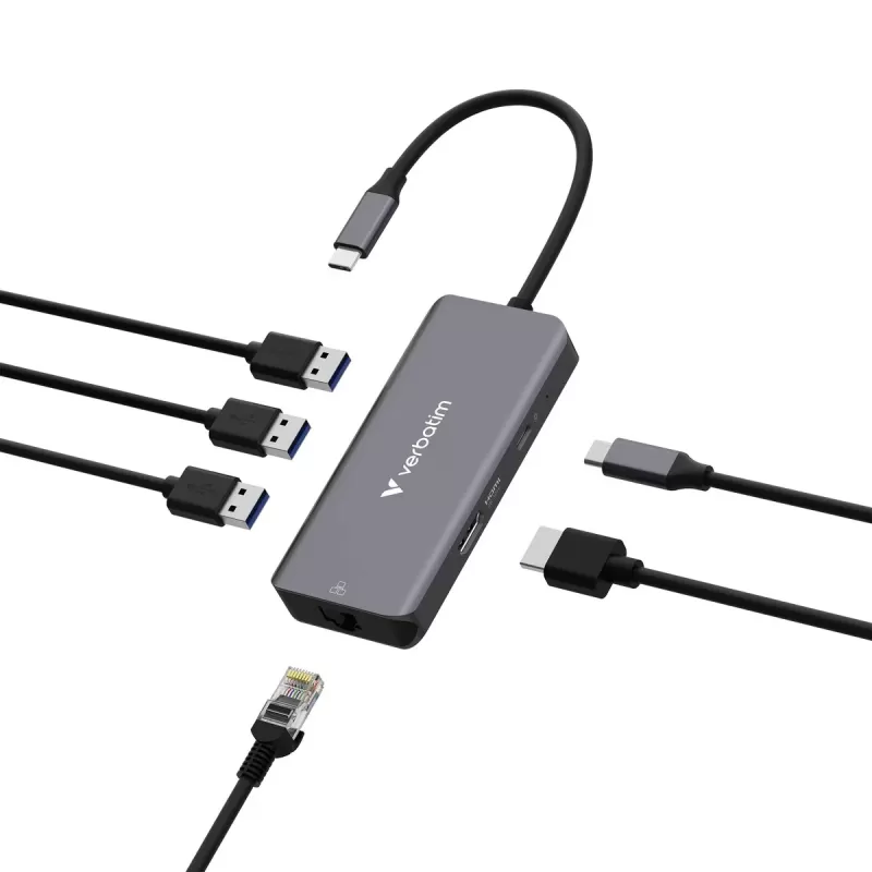 Dock Station Verbatim USB-C Essentials Multiport Hub 6 Port with RJ45 32157