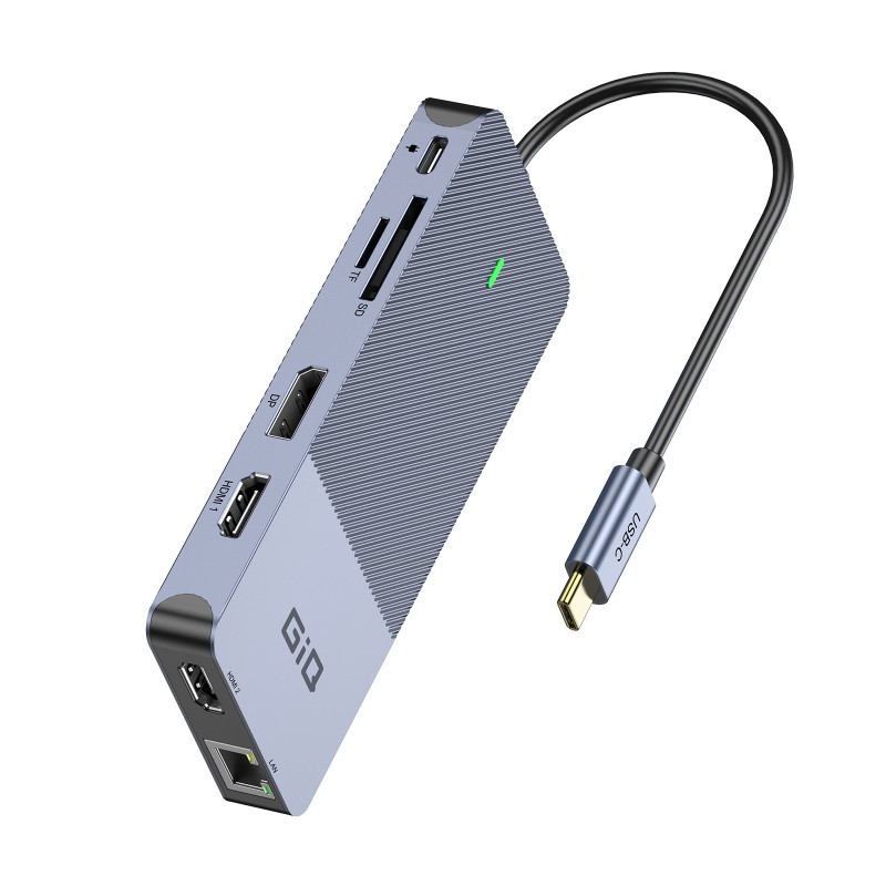 Док-Станция QGeeM GiQ 11in1 4K USB-C with PD100W DisplayLink Dock D6906P