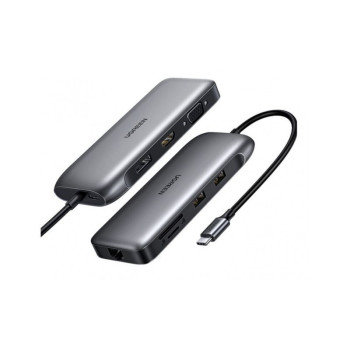 תחנת עגינה UGREEN USB-C to USB-Ax2 | HDMI | DP | VGA | LAN | SD | PD 70301