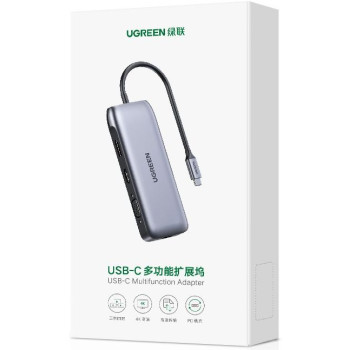 תחנת עגינה UGREEN USB-C to USB-Ax2 | HDMI | DP | VGA | LAN | SD | PD 70301