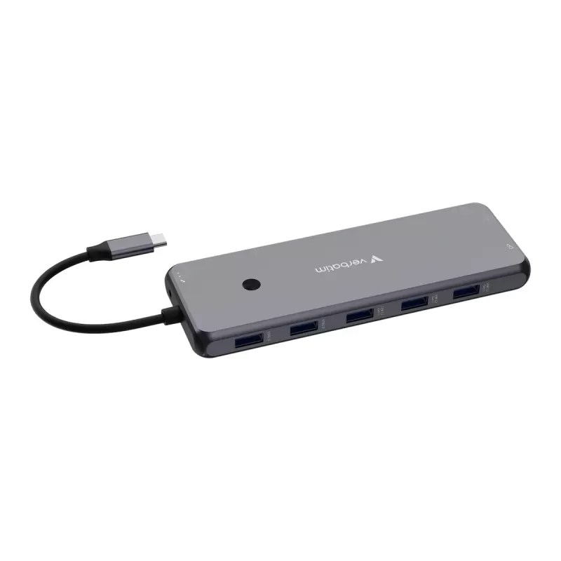 מפצל USB-C Verbatim USB-C Pro Multiport Hub CMH-13 13 Port 32153 צבע אפור