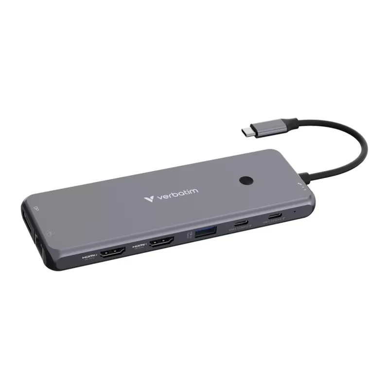 מפצל USB-C Verbatim USB-C Pro Multiport Hub CMH-13 13 Port 32153 צבע אפור