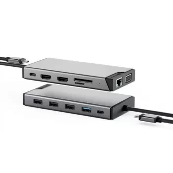 Dock Station ALOGIC USB-C 12-in-1 DV3 Universal Triple Display DisplayLink with PD100W Dock DUCDDV3 Dock Station ALOGIC USB-C 12-in-1 DV3 Universal Triple Display DisplayLink with PD100W Dock DUCDDV3