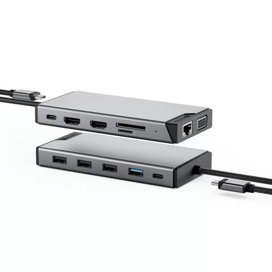Dock Station ALOGIC USB-C 12-in-1 DV3 Universal Triple Display DisplayLink with PD100W Dock DUCDDV3