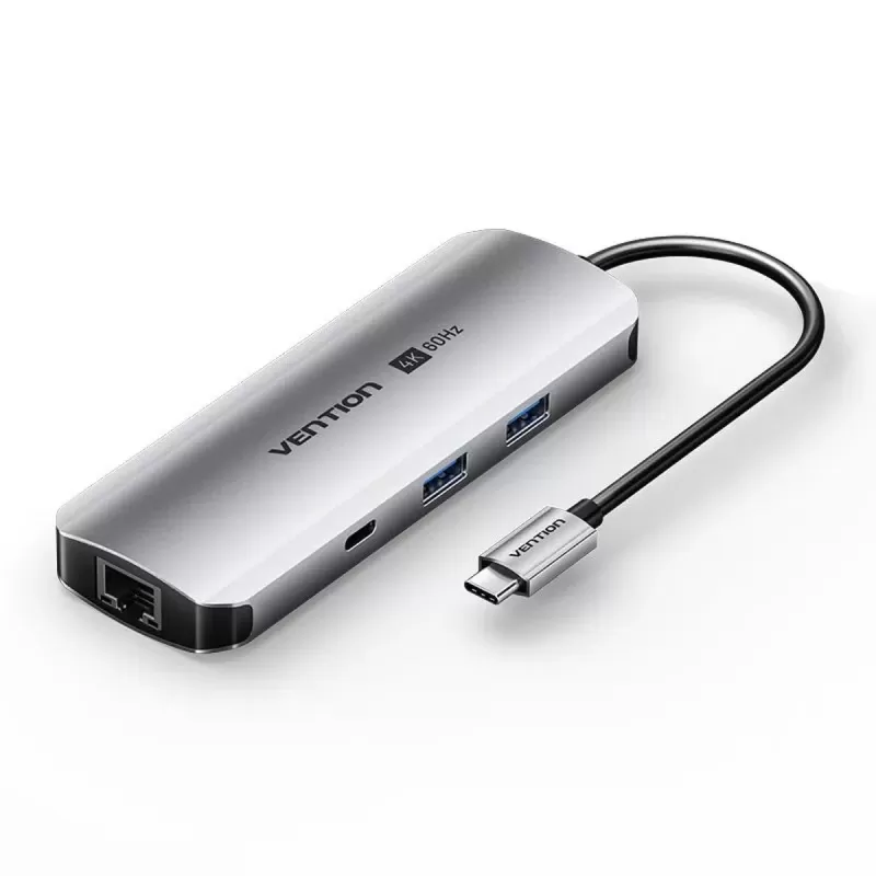 Док-станция Vention USB-C to HDMI | USB-A x2 | USB-C | SD Card Reader | LAN | 3.5mm | PD100W | Dock TQMHB